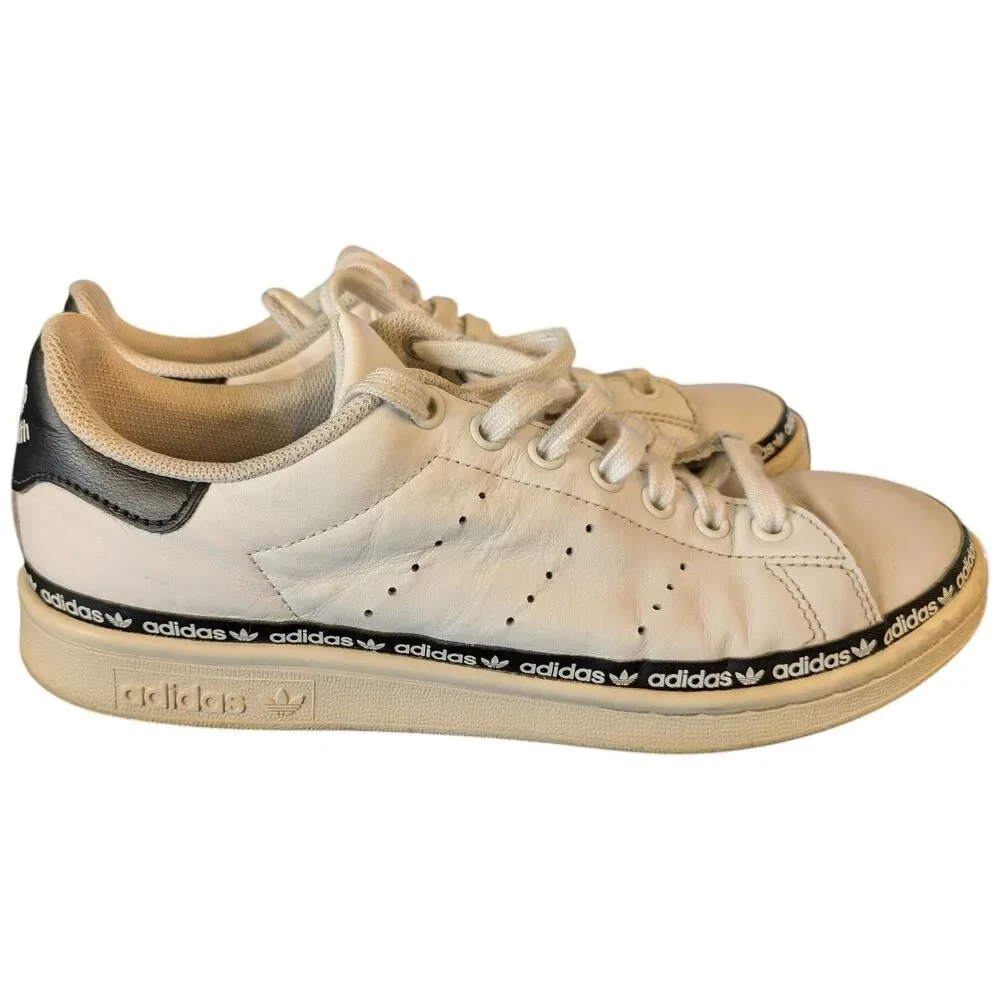 Adidas Stan Smith Branding Strip Sneakers Womens 8.5 White Leather Shoes FV7304